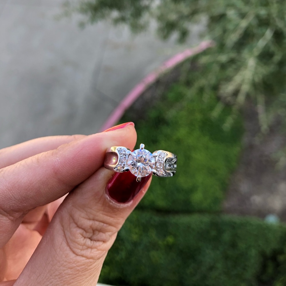 Sterling Silver coated with cubic zirconia